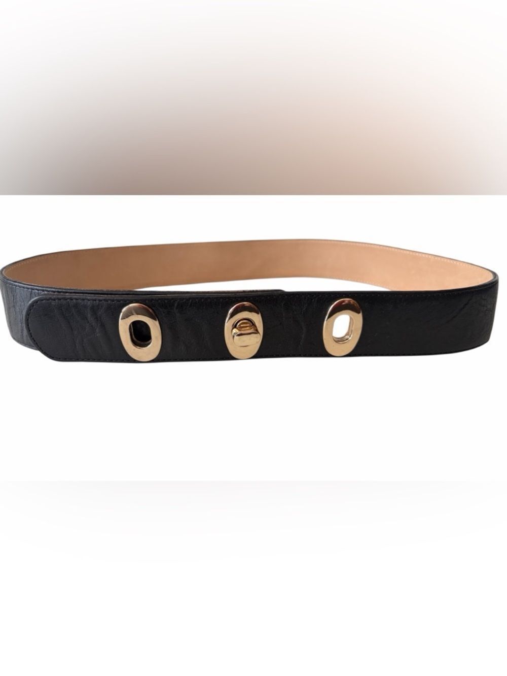 J. McLaughlin Liv Black Leather Belt.